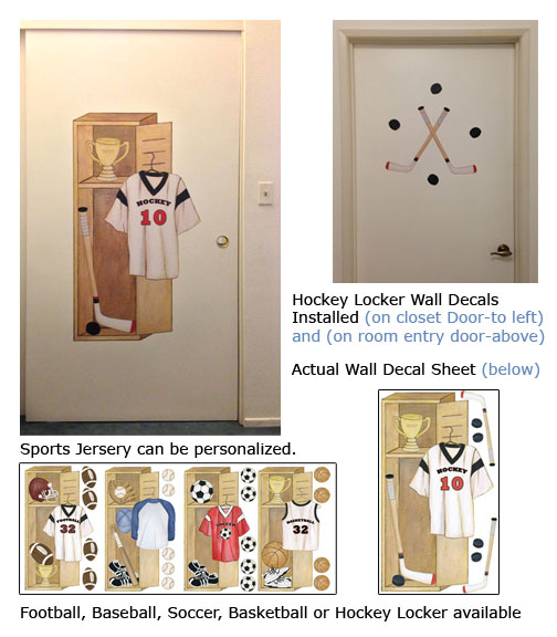 Sports Locker Wall Art - Personalized Sports Decals - Baseball,Football,Soccer,Basketball and Hockey Lockers Sports Locker Wall Art - Personalized Sports Decals - Baseball,Football,Soccer,Basketball and Hockey Lockers