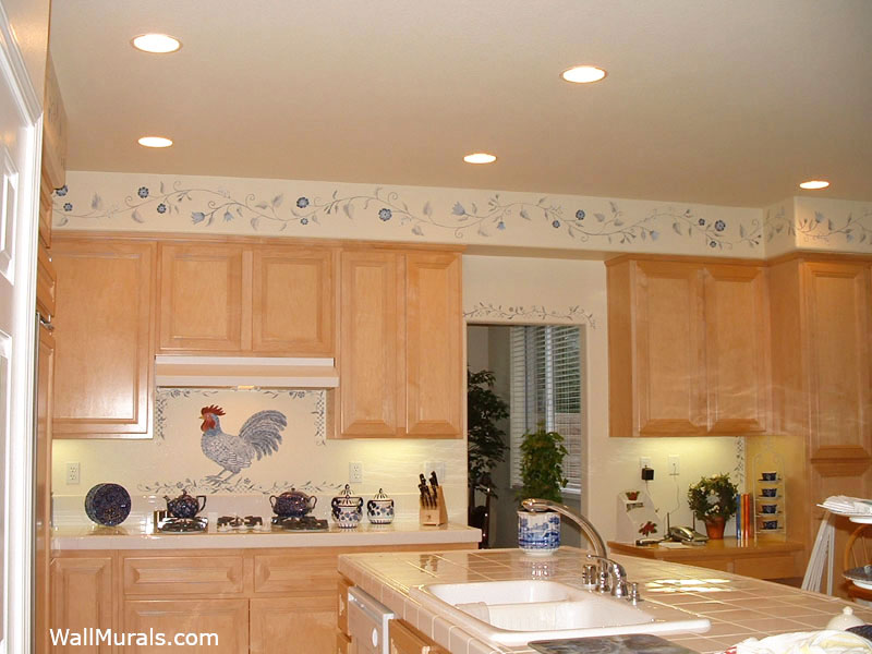 hand painted kitchen wall murals