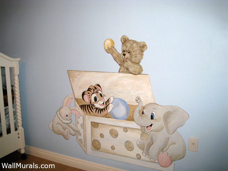 baby girl nursery murals