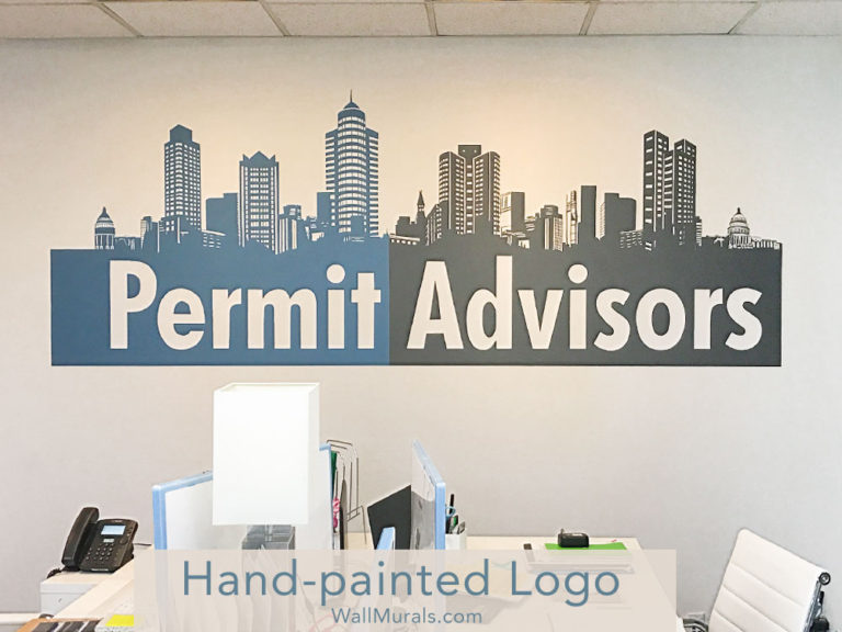 Painted Logos on Walls Corporate Murals Wall Murals by Colette